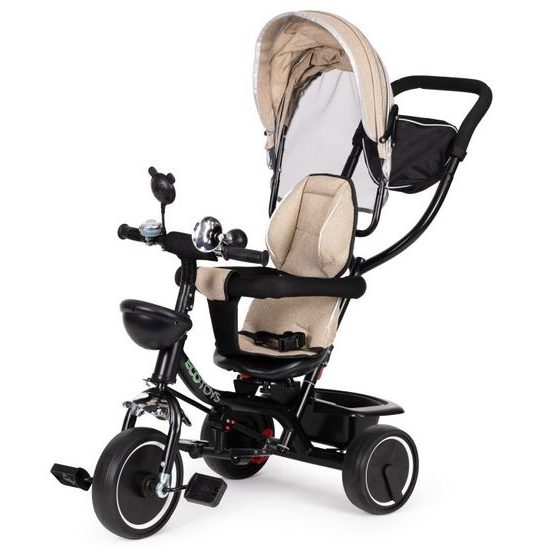 Ecotoys dětská tříkolka s otočným sedadlem Trike 2v1 béžová