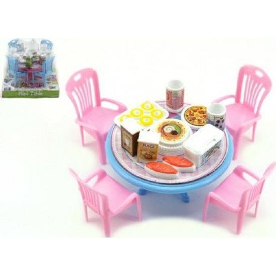 Stůl a židle s doplňky - mix 2 barvy