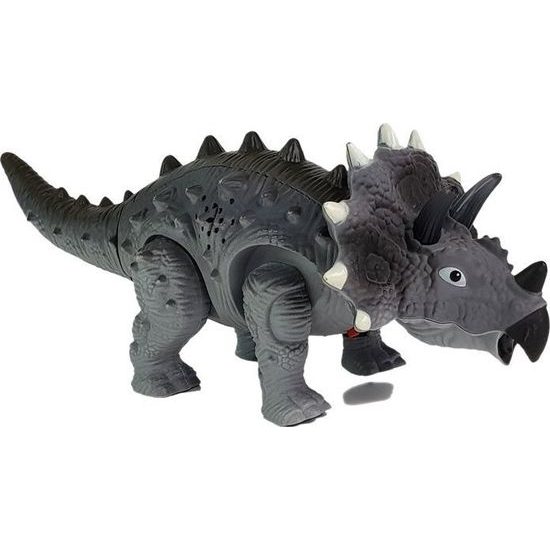 Dinosaurus Triceratops šedý na baterie