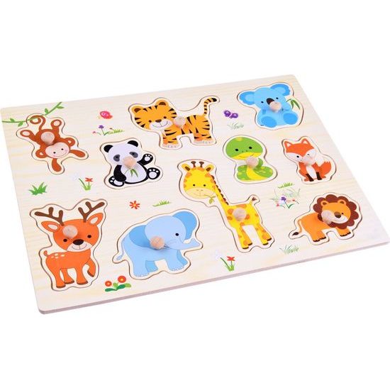 Dřevěné puzzle ZVÍŘATA 10 dílků