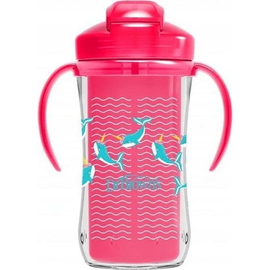 Dr.Browns Termální hrneček se slámkou Straw Cup, 300ml, růžový