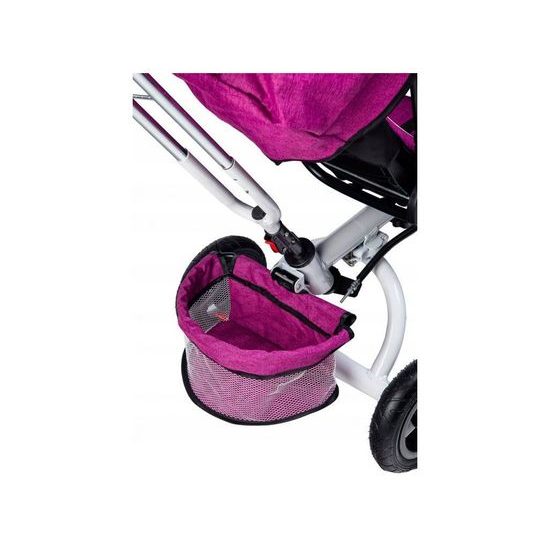 Ecotoys dětská tříkolka s otočným sedadlem Rotage růžová - nafukovací kola