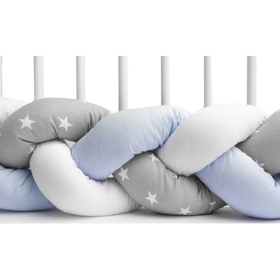 Ochranný mantinel cop do postýlky hvězdičky modrá