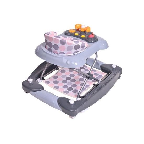 Ecotoys dětské chodítko s houpačkou 2v1 šedé