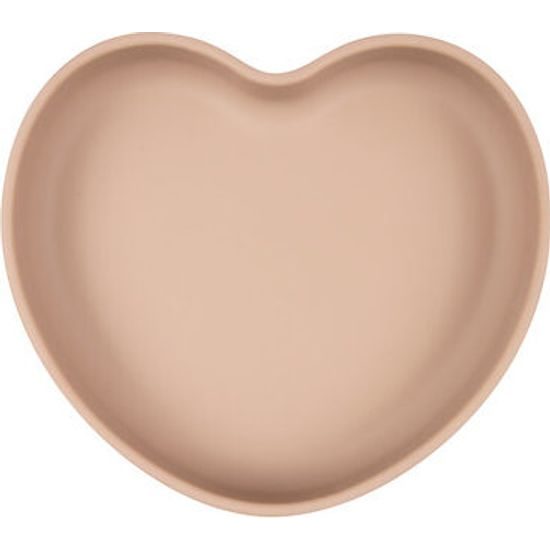 CANPOL babies Silikonový talíř s přísavkou SRDCE béžový