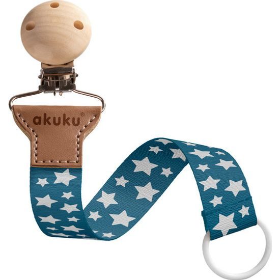 Stuha s klipem na dudlík, stříbrné hvězdy