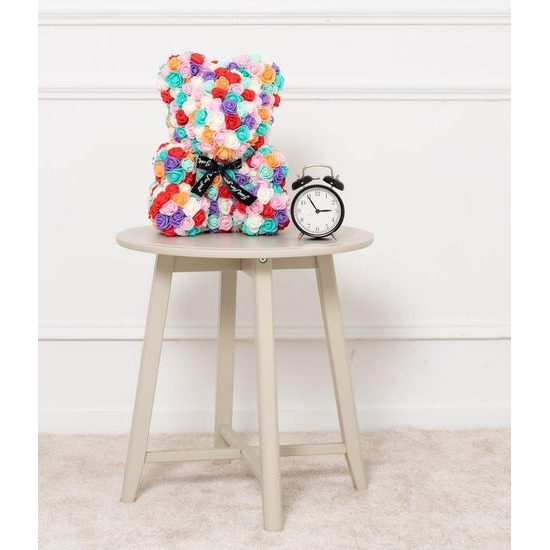 Medvídek z růží duhový Rose Bear 40 cm