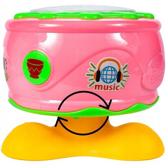 Interaktivní bubínek se zvuky a světly Drum Set růžový