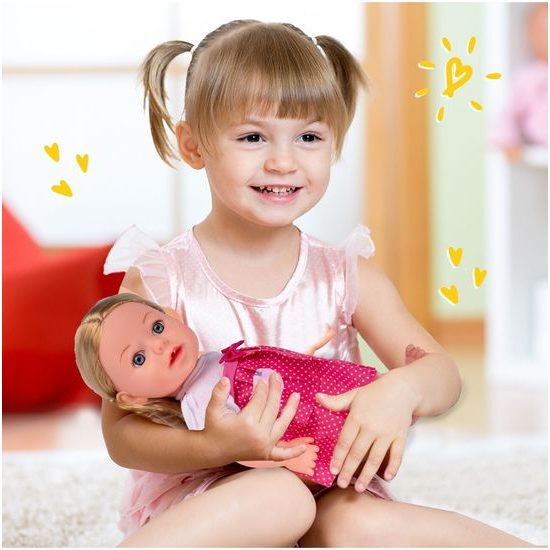 Interaktivní mluvící panenka s příslušenstvím Lucky Doll 33 cm