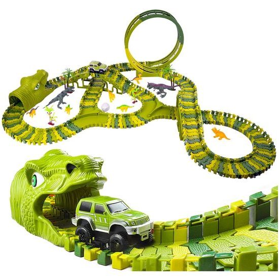 Autodráha s autíčkem na baterie a dinosaury 260 dílků Dino Track