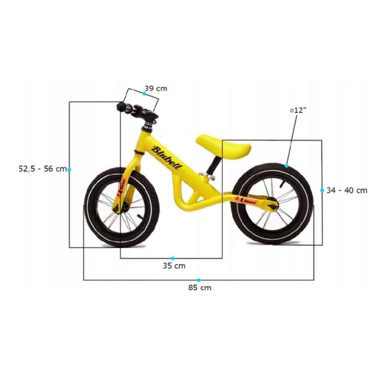 Dětské odrážedlo s nafukovacími koly 12" Lucky červené