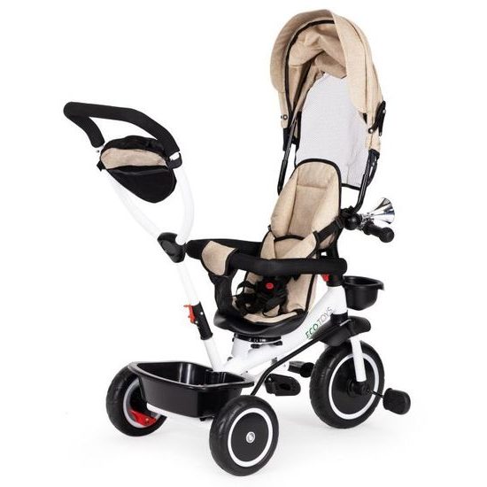 Ecotoys dětská tříkolka s otočným sedadlem S360 béžová
