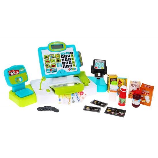 Majlo Toys dětská elektronická pokladna se zvuky a světly Happy Cashier