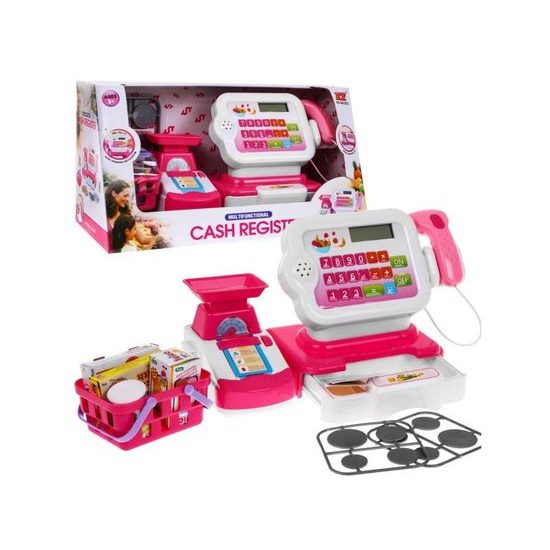 Majlo Toys dětská elektronická pokladna s košíčkem