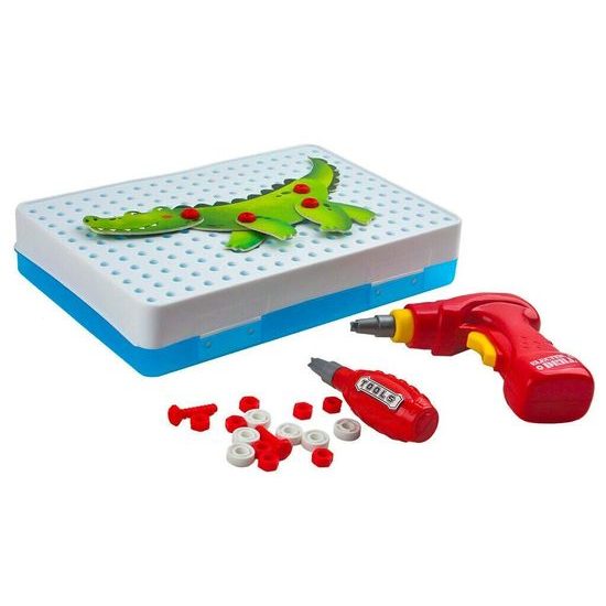 Konstrukční stavebnice s vrtačkou na baterie Zoo Panel 172 ks