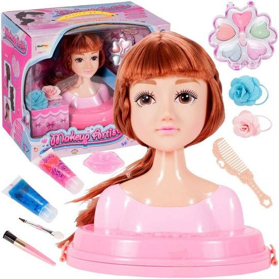 Česací hlava pro holčičky s příslušenstvím MakeUp Stylist