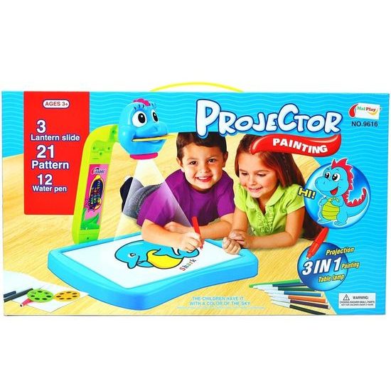 Projektor s kreslící tabulkou a 21 šablonami Dráček