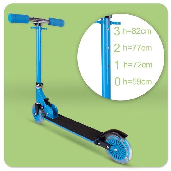 Dětská skládací koloběžka Scooter se svítícími koly - modrá