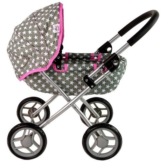 Alice kočárek pro panenky 5249 šedo-růžový