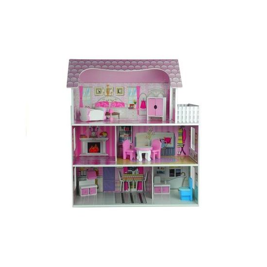 Majlo Toys dřevěný dvoupatrový domeček pro panenky Stefi