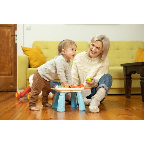 Odstrkovadlo a edukační stůl 2v1 Spark - růžová