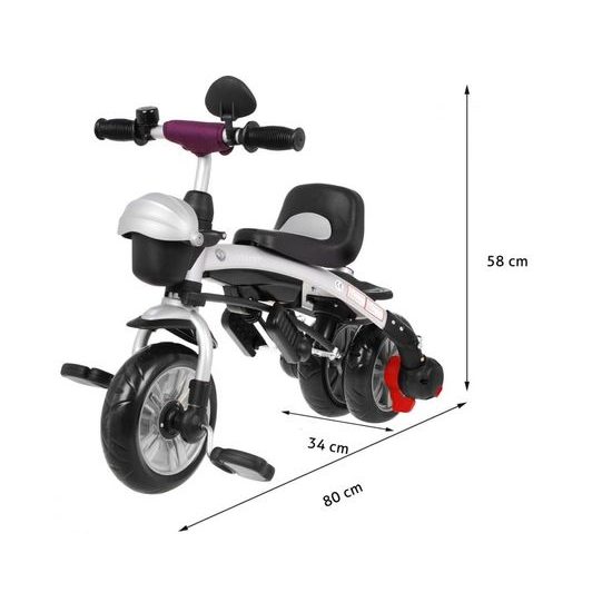 Majlo Toys dětská tříkolka 3v1 Sportrike AIR s nafukovacími koly růžová