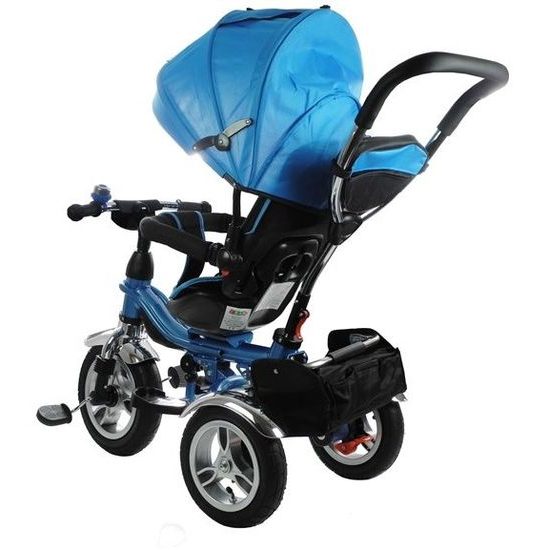 Majlo Toys tříkolka 2v1 s nafukovacími koly PRO600 modrá