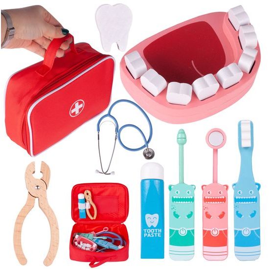 Dřevěná souprava Malý zubař 8 součástí