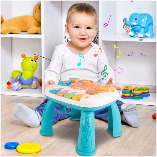Edukační stoleček s piankem a zvuky 2v1 Opička
