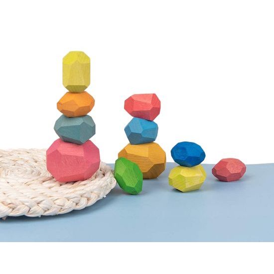 Doris sada dřevěné kameny 16 ks Rainbow Stone