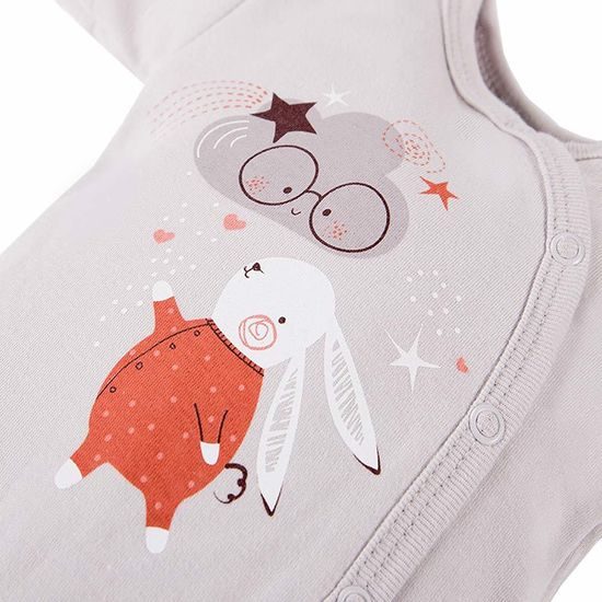 EEVI Kojenecké body s dlouhým rukávem Mellow šedá 62 (3-6m)