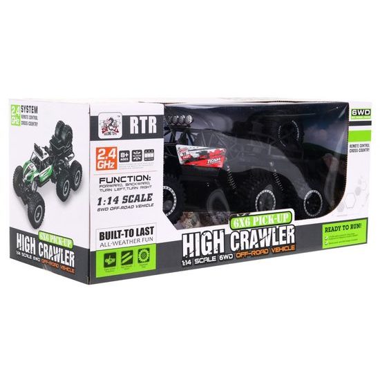 BEZ ORIG. OBALU Auto na dálkové ovládání šestikolové High Crawler 1:14 červené