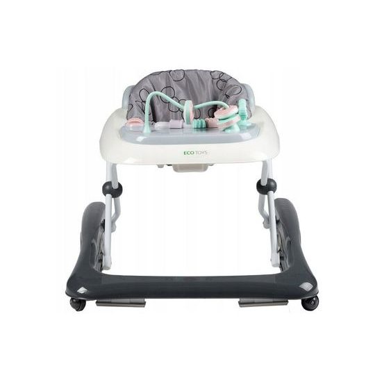 Ecotoys dětské chodítko s hračkami černo-bílé