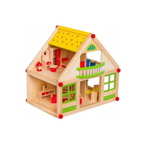 Doris dřevěný domeček pro panenky s balkónem