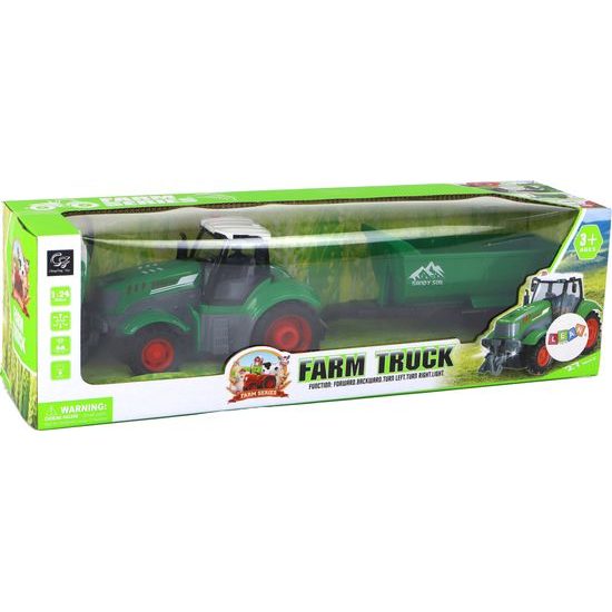 R/C traktor s přívěsem na dálkové ovládání