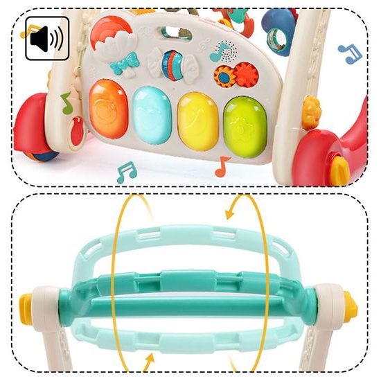 Chodítko 2v1 s hrací dekou a piankem Playmat Stroller