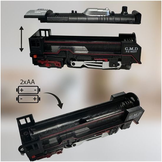 Dětská vláčkodráha na baterie se světlem Rail King 270 cm