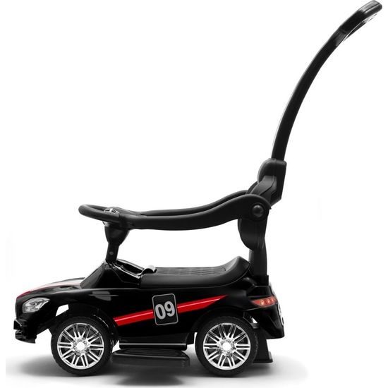 Dětské odrážedlo se zvukem a vodící tyčí Baby Mix RACER černé