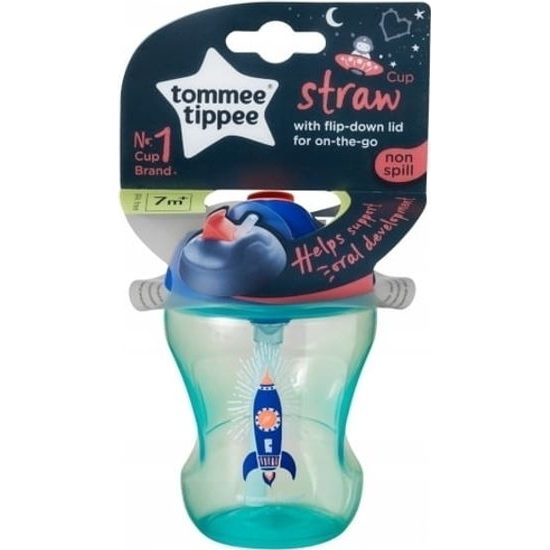 Tommee Tippee Straw Cup netekoucí hrnek s brčkem 230 ml 7m+