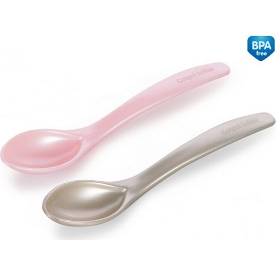 Canpol Babies Canpol babies Sada 2ks plastových lžiček - růžová