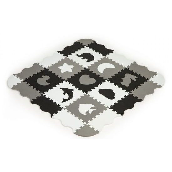 Ecotoys XXL pěnová puzzle hrací deka Happy Gray