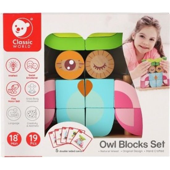 Dřevěná skládanka Sova 19ks