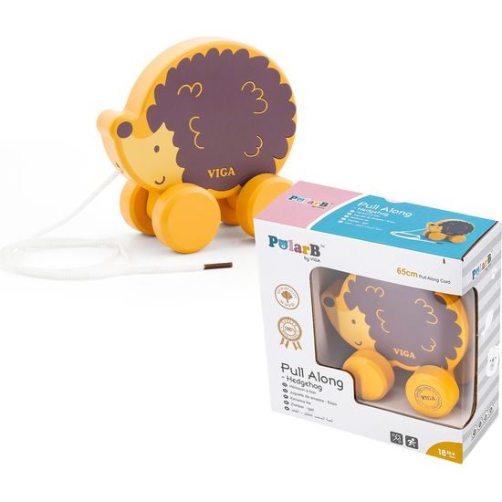 Dřevěná tahací hračka na šňůrce Viga Ježek