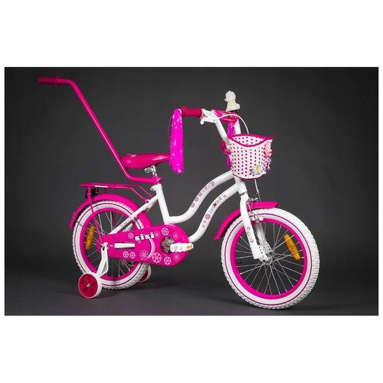 Mexller dětské kolo SISI 16" s vodící tyčí bílorůžové