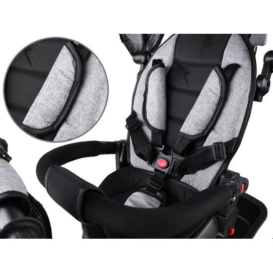 Dětská tříkolka Tiny Bike s otočným sedadlem 3v1 šedá