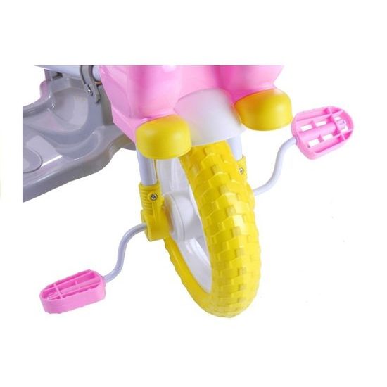 Dětská tříkolka s vodící tyčí Kočička růžová