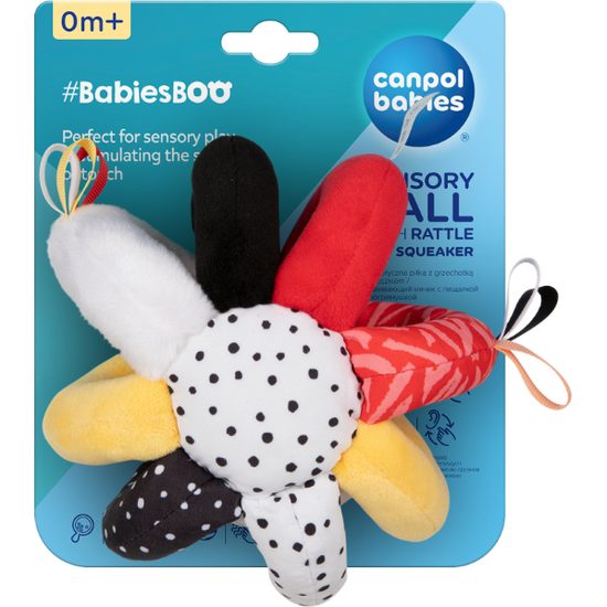 CANPOL babies Senzorický míček LENOCHOD s chrastítkem a pískátkem BabiesBoo
