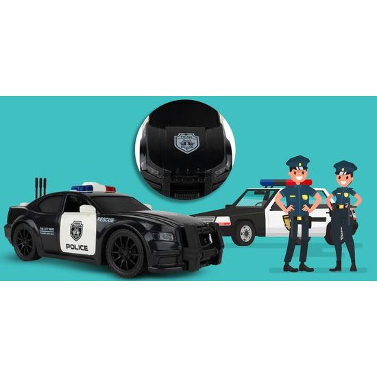 Policejní auto na setrvačník se světly a zvuky City Hero 1:20