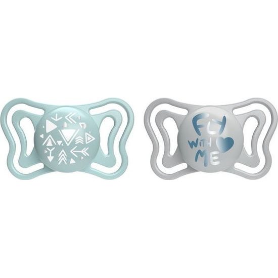 Silikonový dudlík Physio Light 2m, 2ks modrý