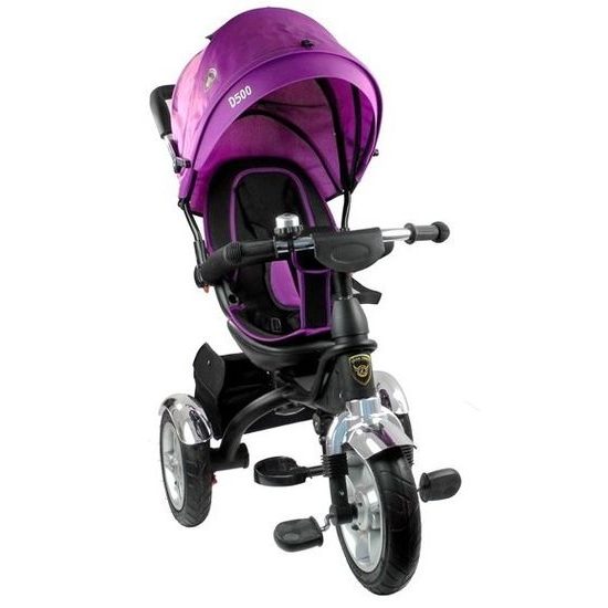 Majlo Toys multifunkční tříkolka s nafukovacími koly PRO500 fialová